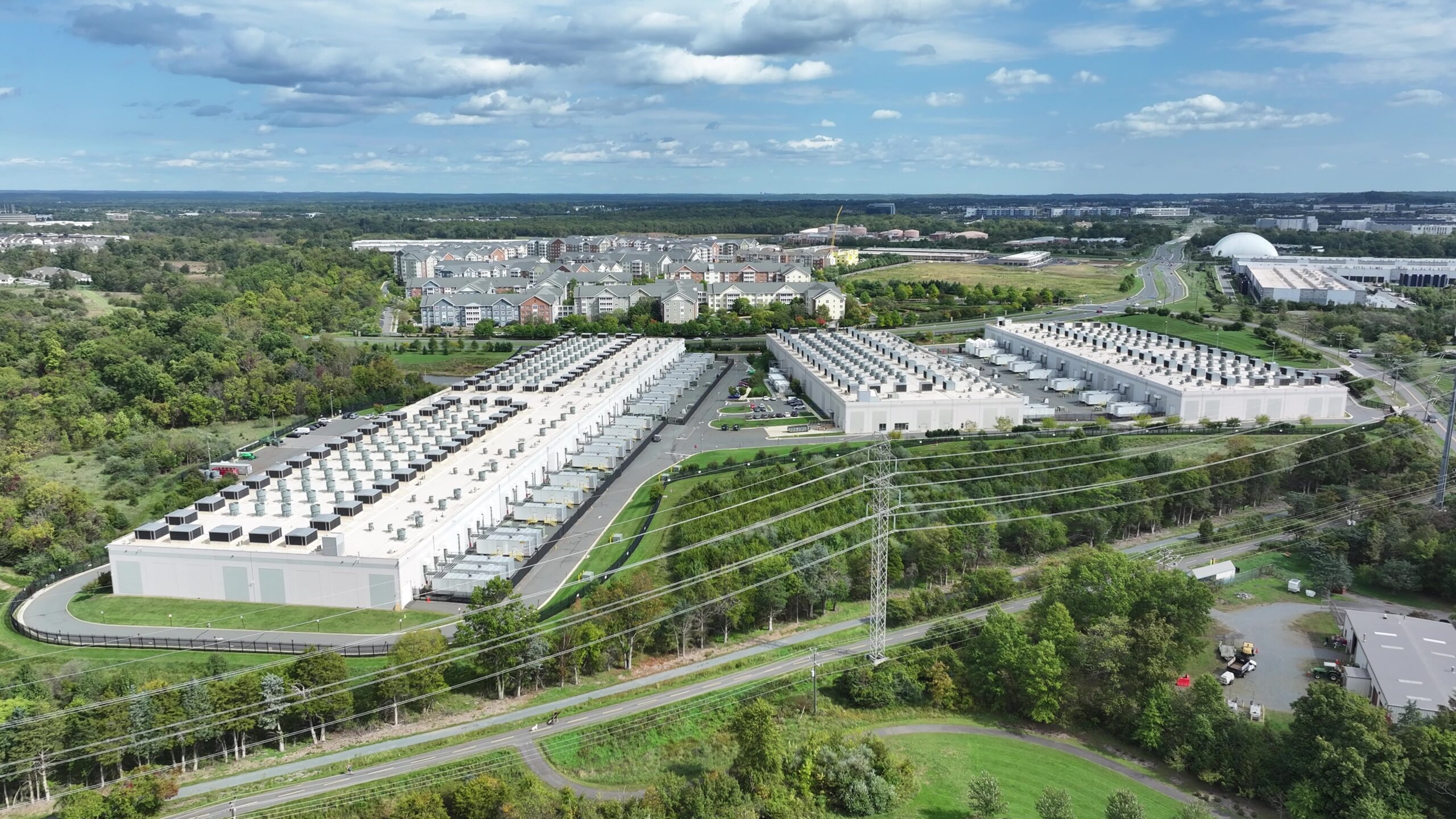 Data centers owned and operated by Amazon Web Services in Ashburn. These are a few of the buildings that make up Loudoun County’s “Data Center Alley."